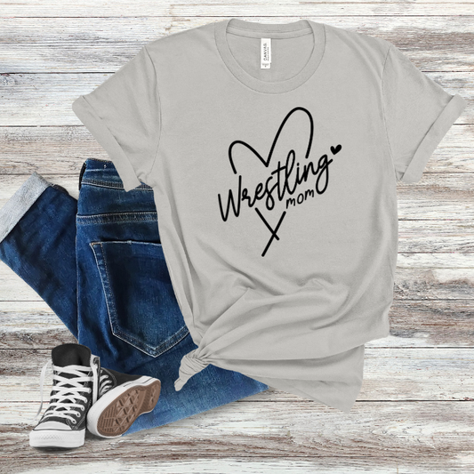 Wrestling Mom with Hearts T-Shirt