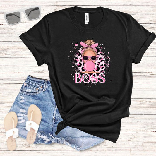 Boss Blonde Pink Leopard Tee